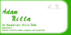 adam milla business card