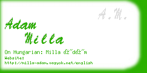 adam milla business card